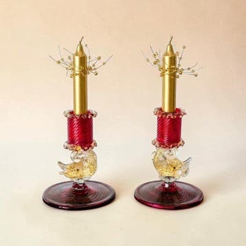 Vetro Veneziano Rosso Rubino ed Oro Sommerso 24K - vetrerie, Antiquités & Art