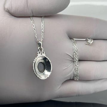 Zilver - Hanger - lapis lazuli