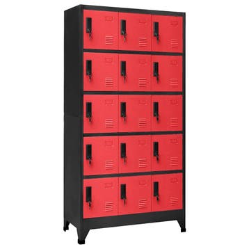 vidaXL Lockerkast 90x40x180 cm staal antracietkleurig en, Verzenden