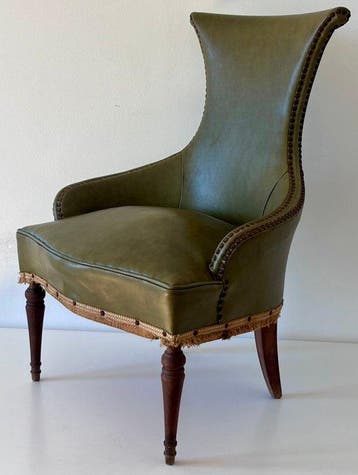 Fauteuil - Hout, Leder