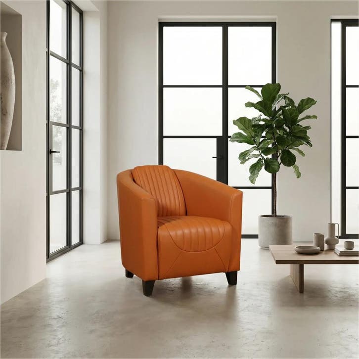 Leren fauteuil Press Special - Massif Amaretto (cognac) -, Huis en Inrichting, Fauteuils, 50 tot 75 cm, 75 tot 100 cm, Nieuw, Leer