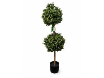 Veiling - 2x Buxus Duo Bol Kunstplant 120 cm, Nieuw