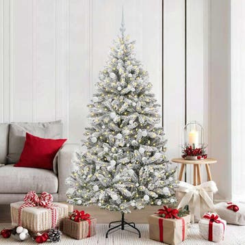 vidaXL Kunstkerstboom 180 cm 300 LEDs Warmwit PVC en Staal, Diversen, Verzenden, Nieuw