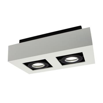 Spectrum - Moderne plafondspot GU10 tweevoudig wit, Verzenden, Nieuw, Metaal, Trendy verlichting