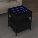 vidaXL Salontafel met Infinity LED 40x40x51 cm zwart, Verzenden, Nieuw