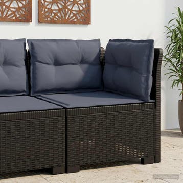 vidaXL Eén-zits Tuin Sofa met Kussens Rieten Look PP, Verzenden