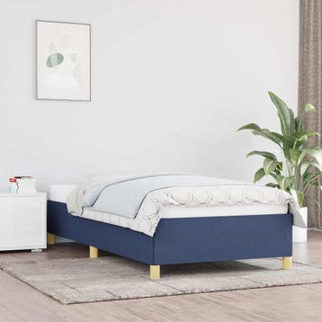 vidaXL Bedframe zonder matras 100x200 cm stof blauw, Verzenden, Nieuw