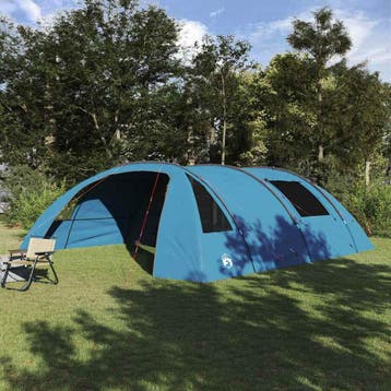 vidaXL Tunnel Tent voor 6 Personen 6-persoons Blauw en Grijs, Verzenden