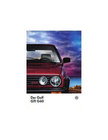 1990 VOLKSWAGEN GOLF GTI G60 BROCHURE DUITS