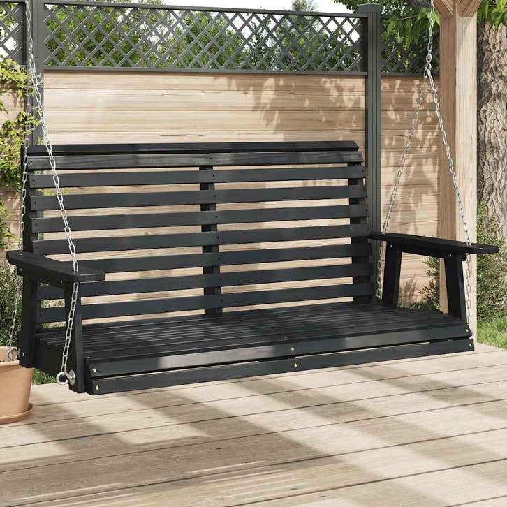 vidaXL Tuinschommelbank met metalen kettingen massief, Tuin en Terras, Overige Tuin en Terras, Nieuw, Verzenden