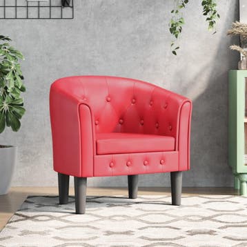 vidaXL Kuipstoel kunstleer rood, Verzenden, Nieuw