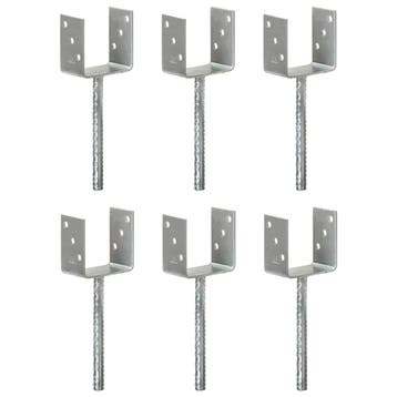 vidaXL Grondankers 6 st 10x6x30 cm gegalvaniseerd staal, Verzenden, Nieuw