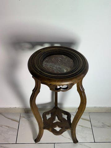 Table à plantes - Sellette tripode Art Nouveau en bois