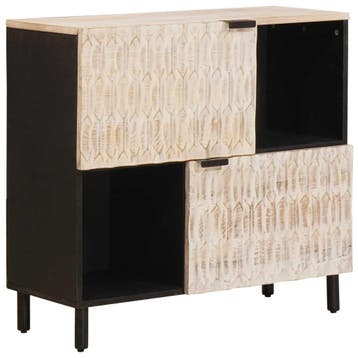 vidaXL Dressoir Witte Was Afwerking 80 x 33 x 75 cm Massief, Verzenden