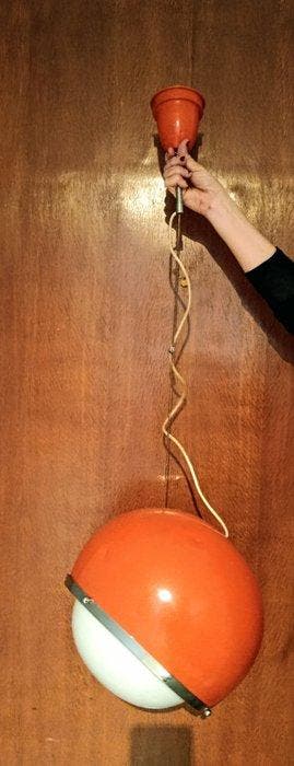 Harvey Guzzini - Lustre - Opaline - LÈre spatiale, Antiek en Kunst, Antiek | Verlichting