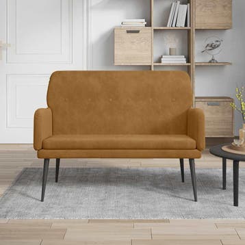 vidaXL Bankje 108x79x79 cm fluweel bruin, Verzenden, Nieuw
