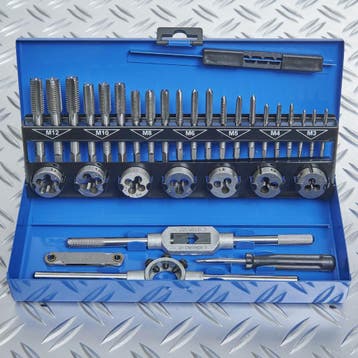 Datona Schroefdraadsnijset 32-delig M3-M12 - Datona - Blauw, Ophalen of Verzenden, Nieuw