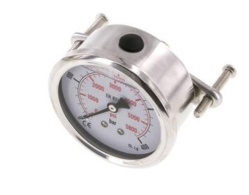 Manomètre à glycérine G1/4 raccord arrière 0 à 400 bar 63mm, Verzenden