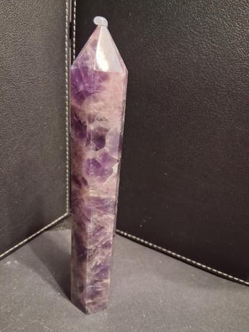 Natural Amethyst tower - dream amethyst - 15 x 1.8 cm - hexa, Verzenden, Nieuw