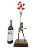Sculpture, Girl with balloons - 53 cm - Bronze, Marbre