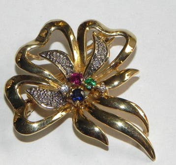 Broche - 14 carats Or jaune Diamant (Naturelle)