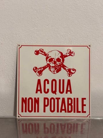 Zeldzaam Italiaans industrieel veiligheidsbord “Niet
