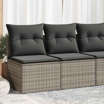 vidaXL 2-delige Loungeset met kussens poly rattan acacia, Verzenden, Nieuw, Loungeset