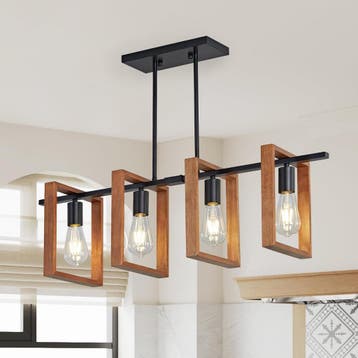 HTsilphelene Houten Hanglamp | 41% korting | Retour deal, Verzenden, Zo goed als nieuw, Hout, Boerderijstijl