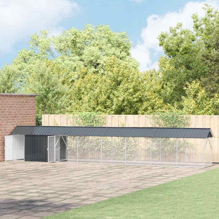 vidaXL Vogelkooi Antraciet 844 x 103 x 142 cm Gegevens staal, Animaux & Accessoires, Oiseaux | Accessoires, Envoi