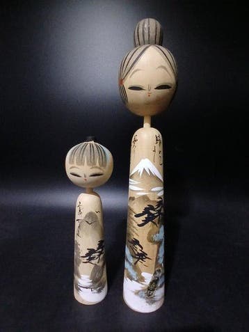 Beeldje - Prachtige Set van 2 Vintage Japanse Ssaku