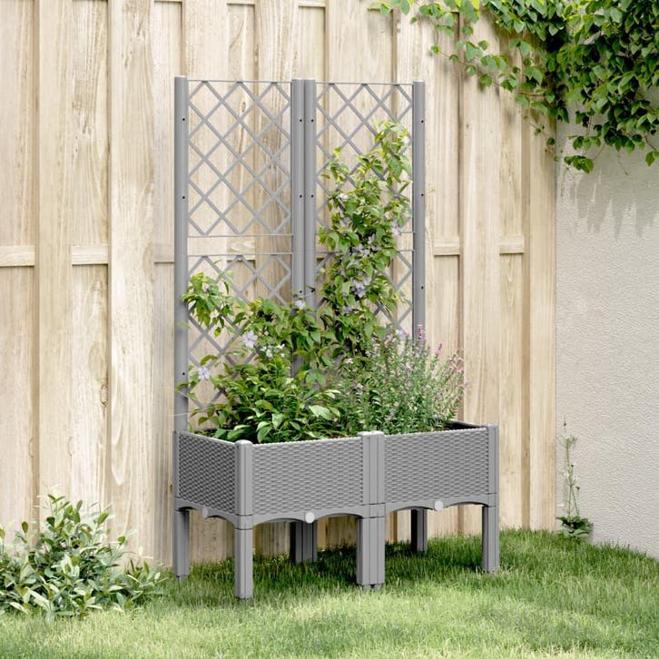 vidaXL Plantenbak met latwerk 80x40x142 cm polypropeen, Jardin & Terrasse, Pots de fleurs, Envoi