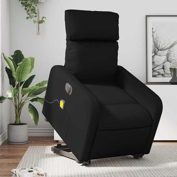 vidaXL Sta-op-massagestoel elektrisch kunstleer zwart, Huis en Inrichting, Verzenden, Nieuw