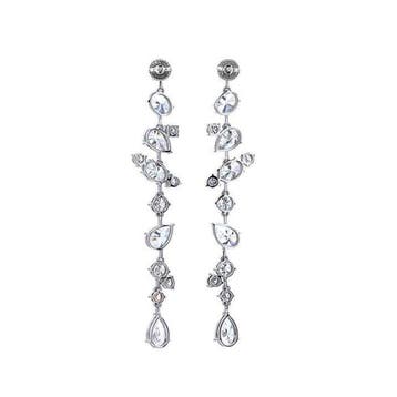 Sans prix de réserve - Boucles doreilles cerceau Platine -
