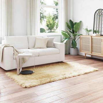 vidaXL Tapijt van imitatie schapenvacht TAFALLA Crèmekleurig, Verzenden, Nieuw