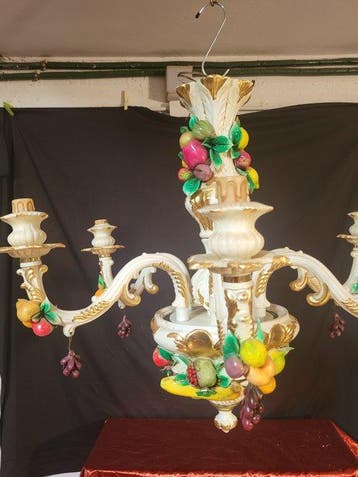 Hangende plafondlamp - Porselein - Capodimonte