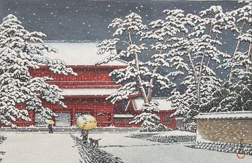 Yuki no Zojoji (Snow at Zojo Temple) - Kawase Hasui
