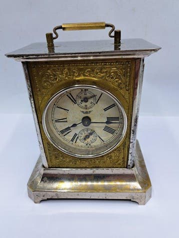 Rijtuigklok - Antiek Messing, Glas - 1910-1920 - Reiswekker