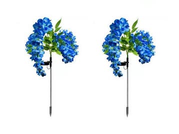 Veiling - Solar tuinverlichting - blauwe regen - set van 2