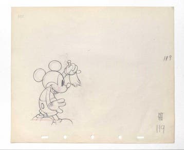 Society Dog Show : Originele animatietekening van Mickey, Collections