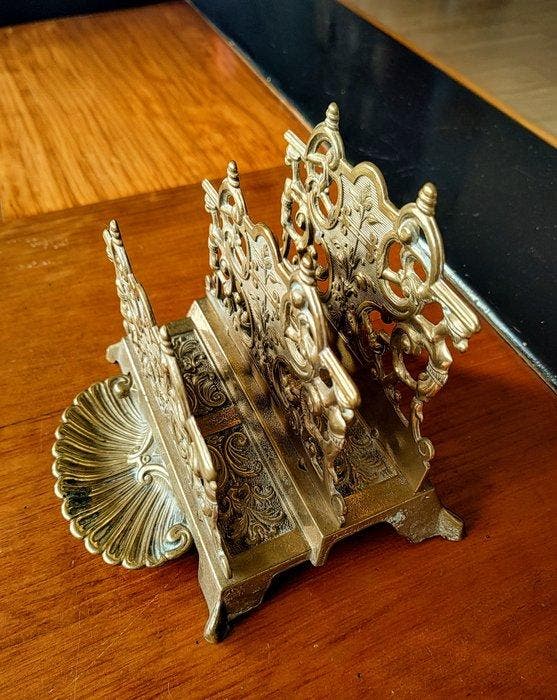 Brievenhouder - Messing - Messing Brievenhouder, Antiquités & Art, Curiosités & Brocante