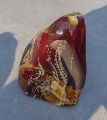 Amber - Barnsteen - HQ Freeform Blauwe Barnsteen - 9.5 cm -