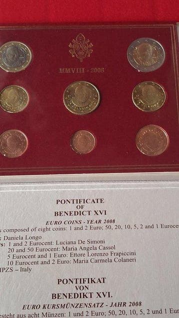 Vatican. Year Set (BU) / 10 Euro 2008/2020 (2 items) (Sans