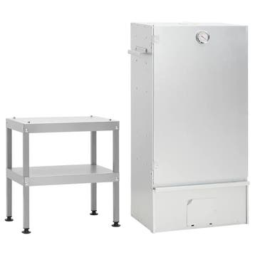 vidaXL BBQ-rookoven met tafel gegalvaniseerd staal, Verzenden