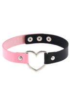Choker Roze Zwart Hartje Pu Leer Collar Ketting Hart Halsban, Handtassen en Accessoires, Kettingen, Ophalen of Verzenden, Nieuw