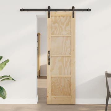 vidaXL Schuifdeur Naturel 61 x 198,5 cm Massief grenenhout, Verzenden, Nieuw