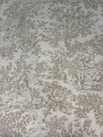 Klassieke cretonne stof Toile de Jouy beige en wit - Textiel, Antiek en Kunst