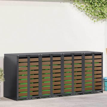 vidaXL Wheelie Bin opslag voor 3 bakken Staal Antraciet, Verzenden
