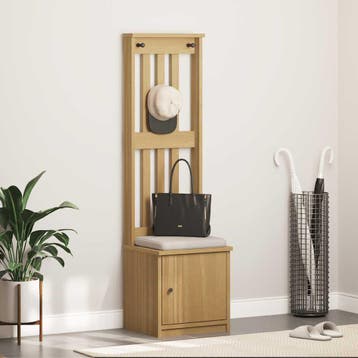 vidaXL Kapstok SANDNES 45x40x159,5 cm massief grenenhout, Verzenden