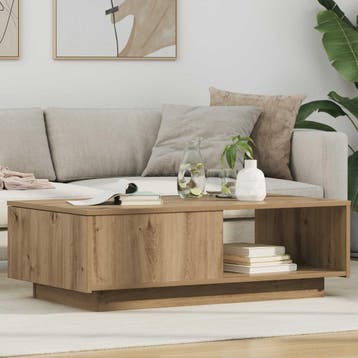 vidaXL Salontafel Artisan Eiken 95 x 55 x 31 cm Bewerkt hout, Huis en Inrichting, Tafels | Salontafels, Verzenden, Nieuw