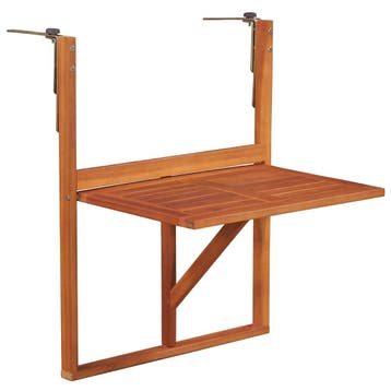 vidaXL Balkontafel hangend 64,5x44x80 cm massief acaciahout, Tuin en Terras, Verzenden, Nieuw